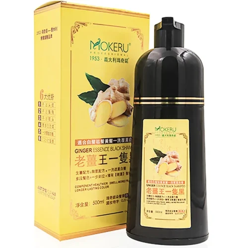 Mukero Ginger Hair Dye Shampoo (Dark Black)