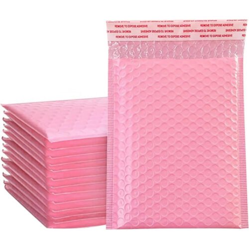 MEOI 20Pcs Bubble Envelope Mailing Bags Padded Envelopes Self Seal Bubble Pouch Bag For Book Magazine Lined Mailing Bag(Pink, 11x15cm)